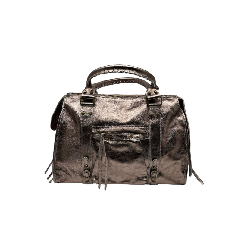 Iridescent leather city bag - Large