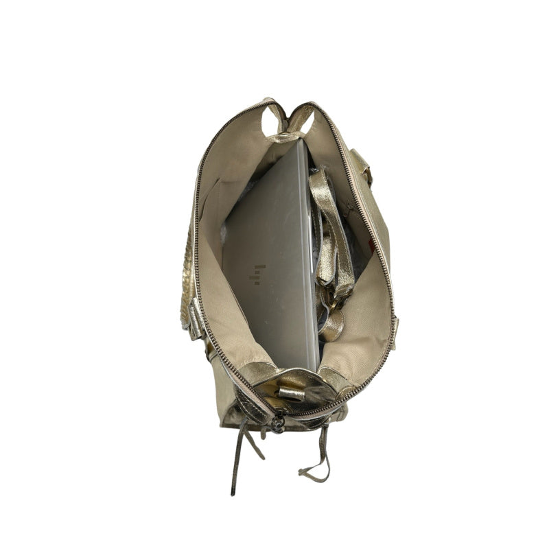 Iridescent leather city bag - Large