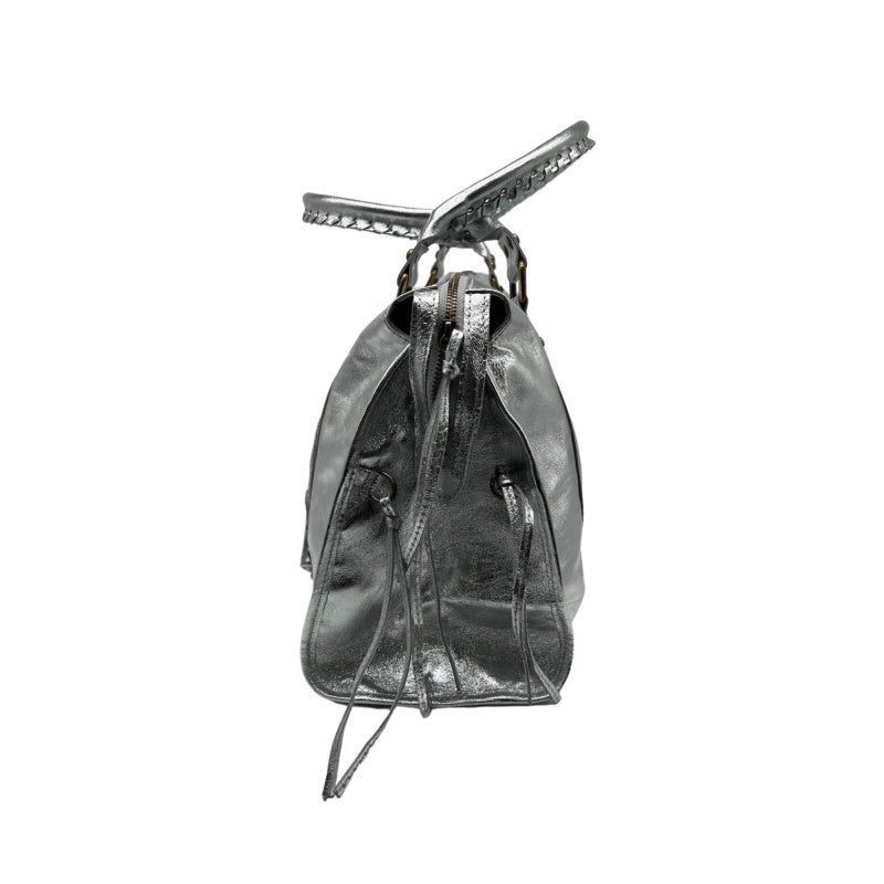 Iridescent leather city bag - Large