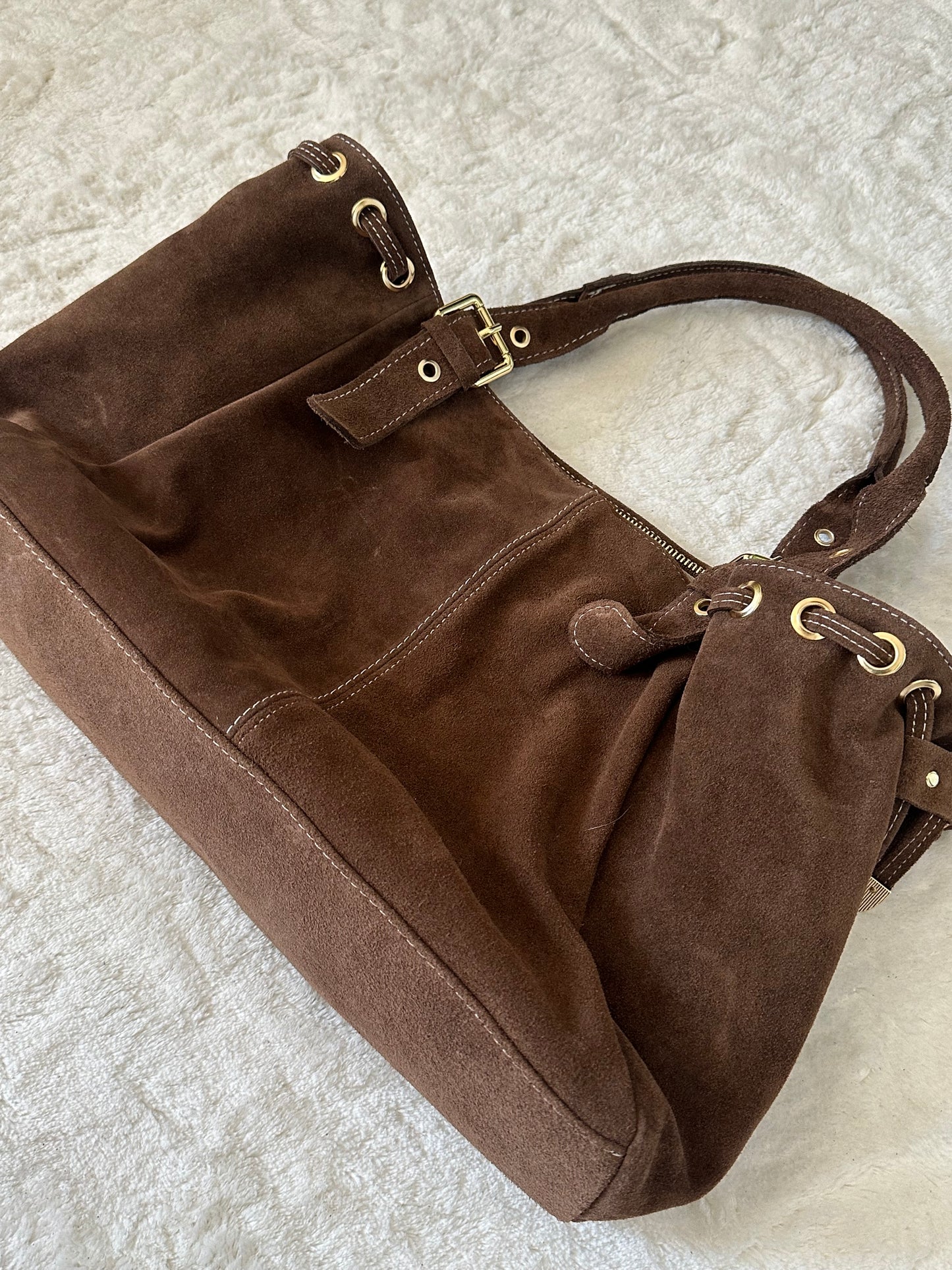 Sac XL lacets marron noisette