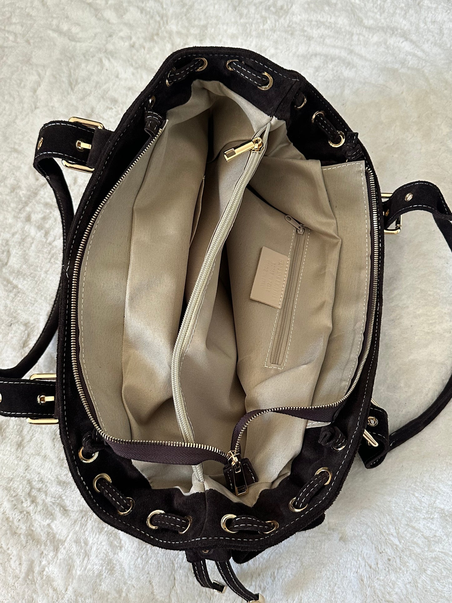 Sac XL lacets marron chocolat