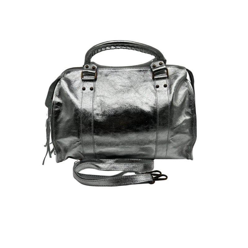 Iridescent leather city bag - Large