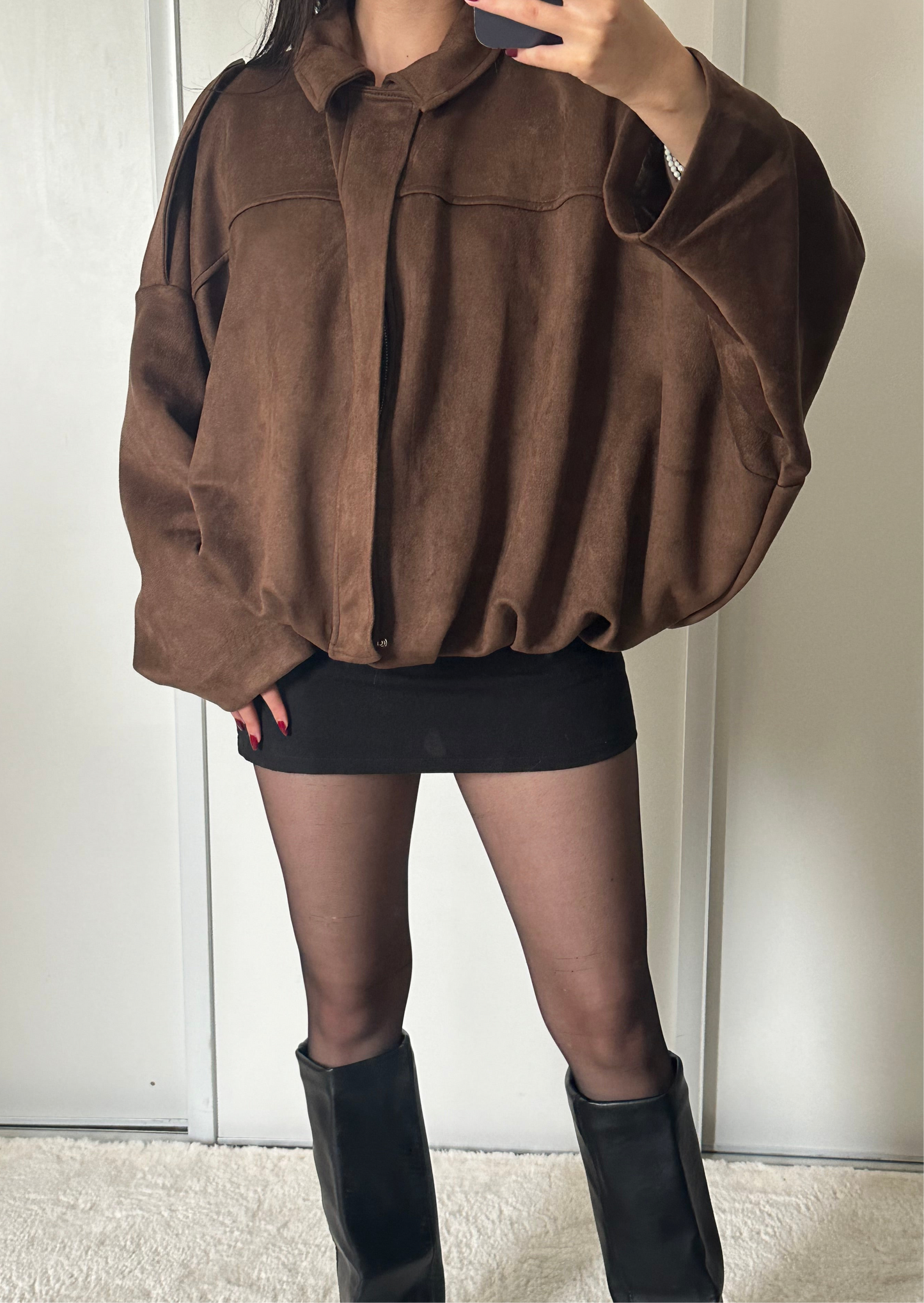 Veste aviateur - Marron chocolat