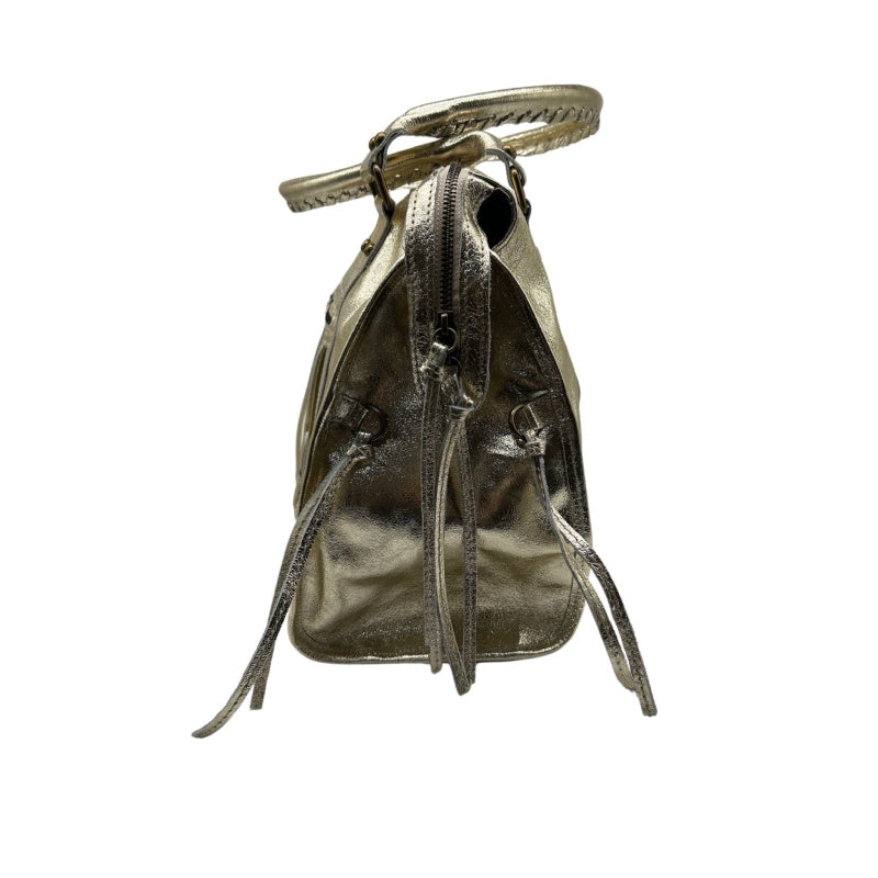 Iridescent leather city bag - Large