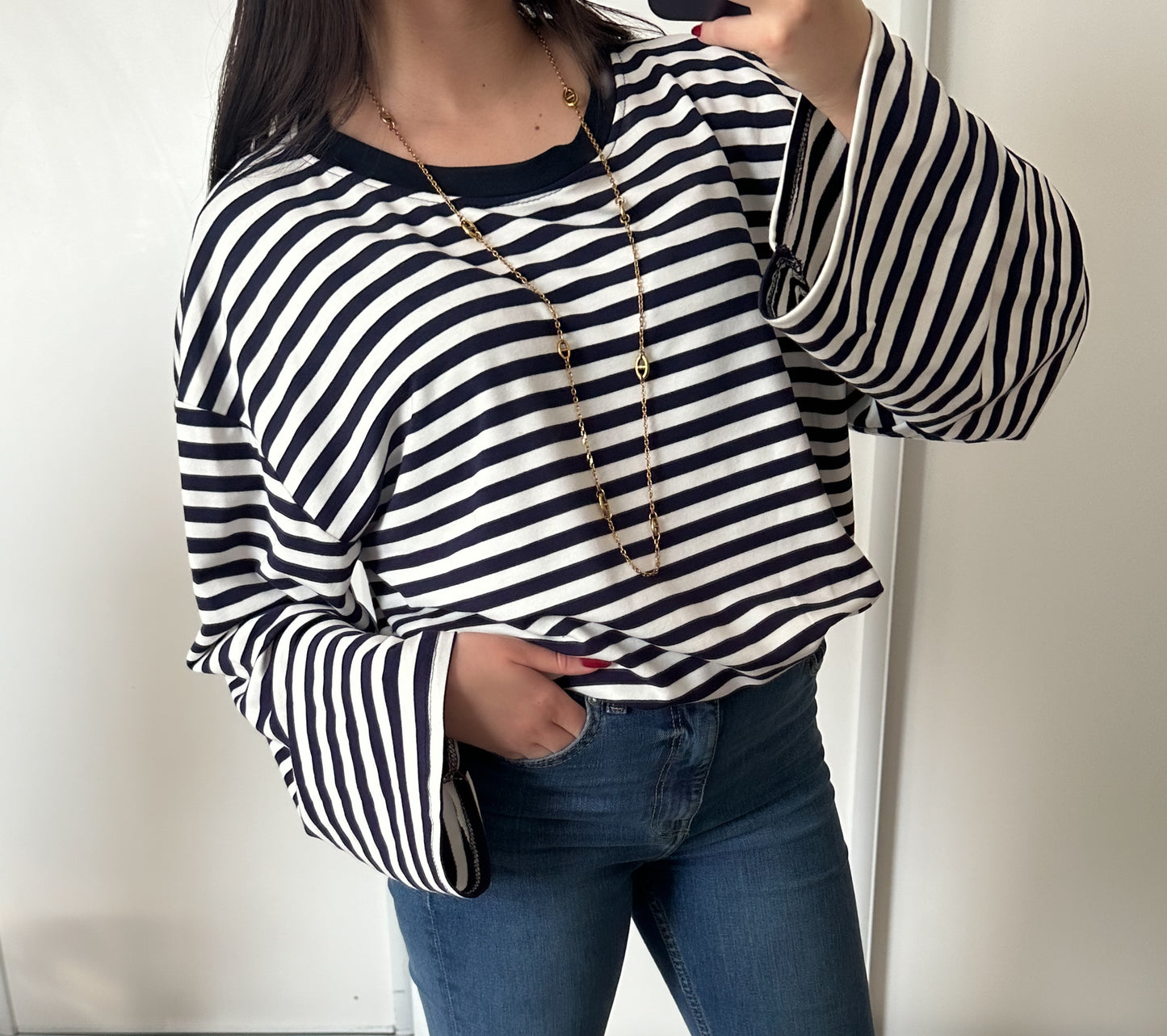 T-shirt Lola bleu marine/blanc