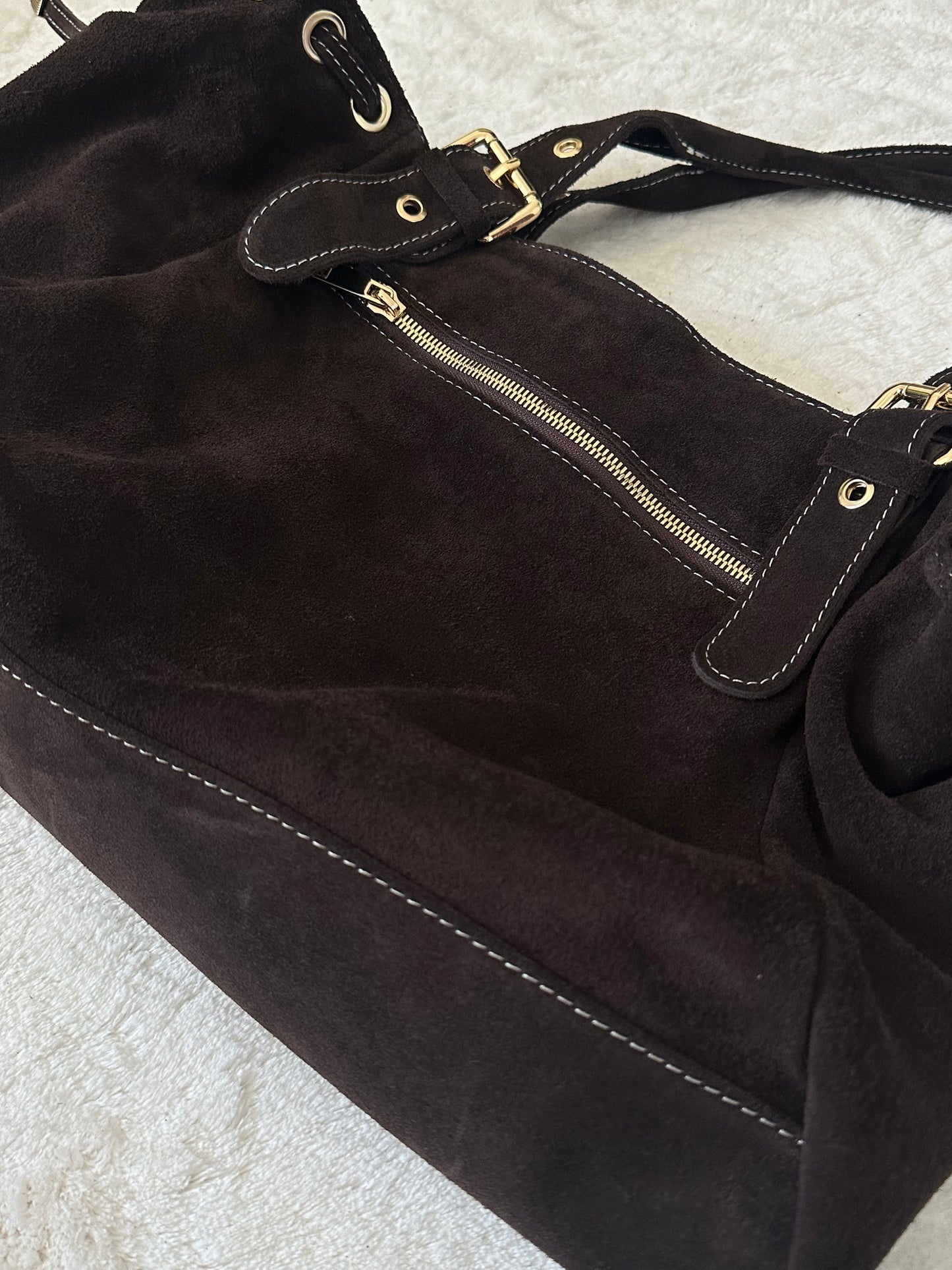 Sac XL lacets marron chocolat