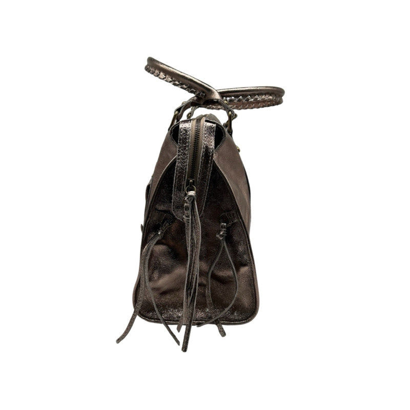 Iridescent leather city bag - Large