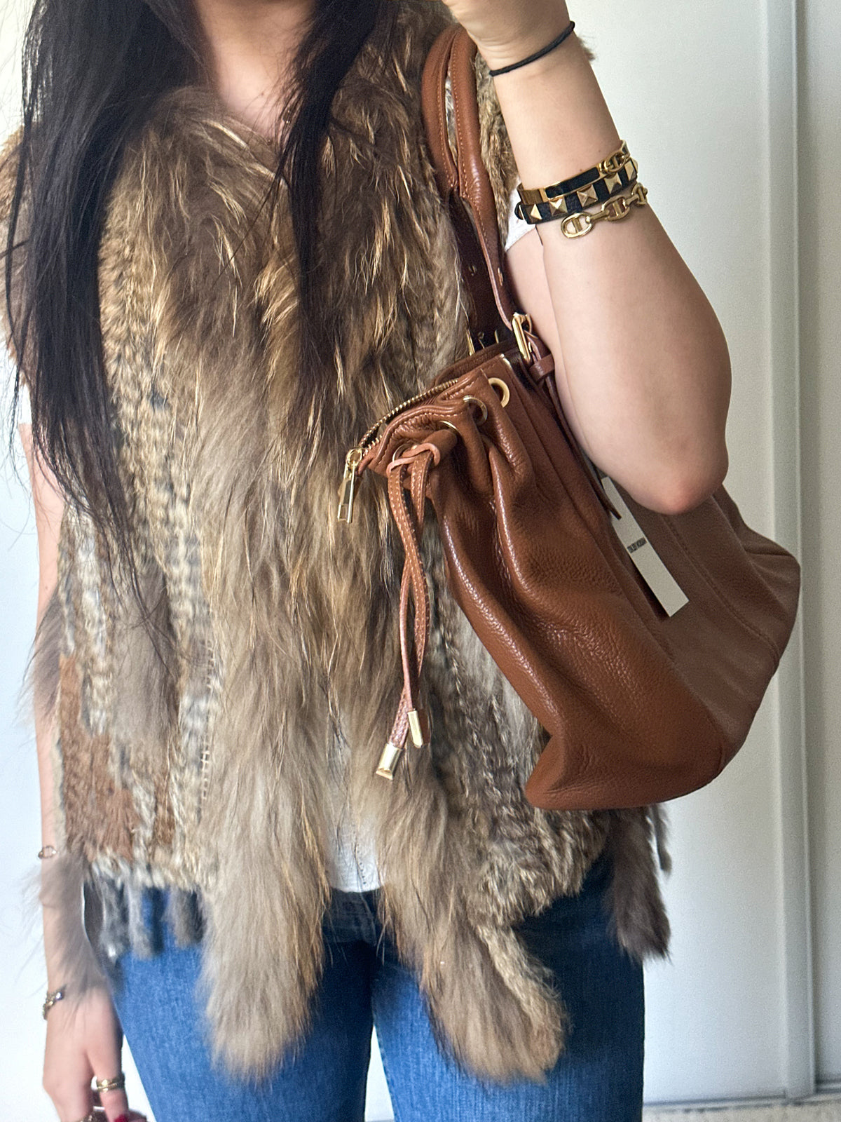 Stockholm Bag L - Camel Grained Leather