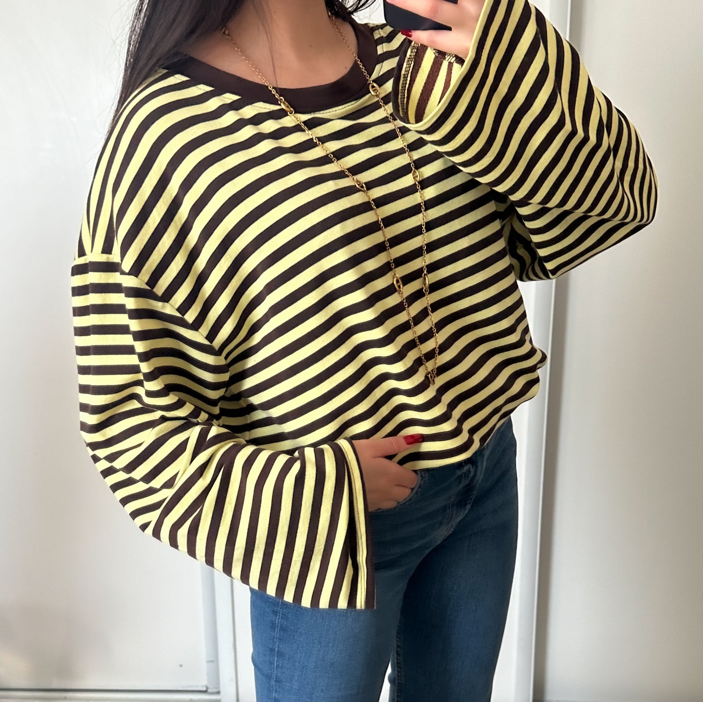 T-shirt Lola jaune/marron