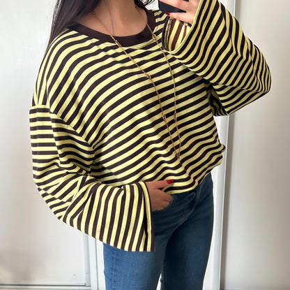 T-shirt Lola jaune/marron