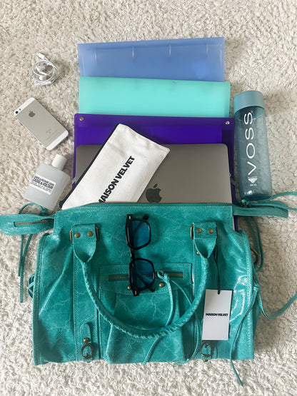 Édition limitée: Sac city L glossy - Turquoise