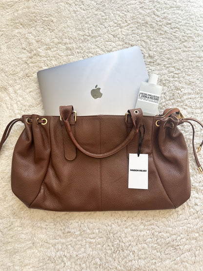 Stockholm Bag L - Grained brown leather