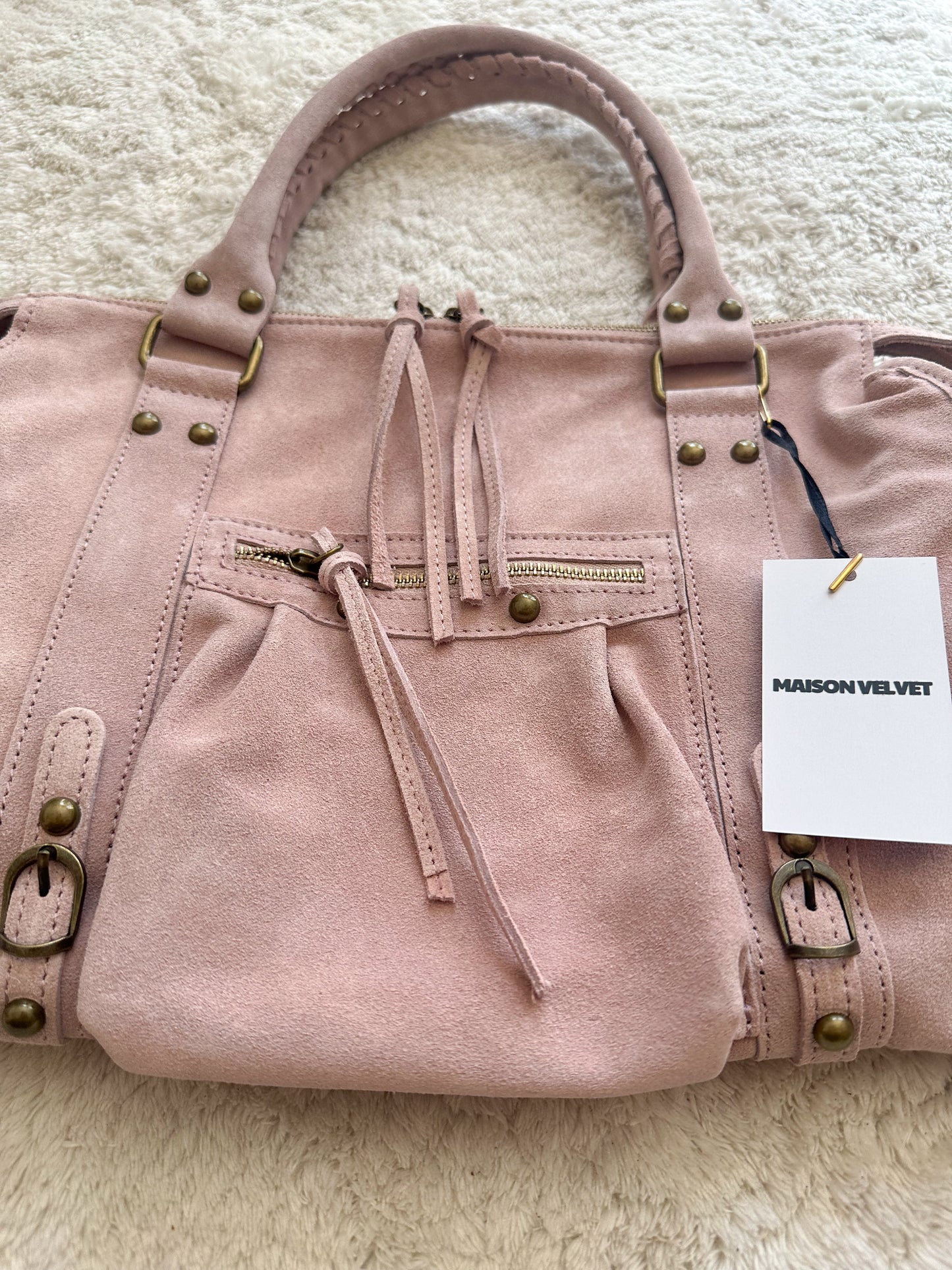 Tas City L - Roze suède