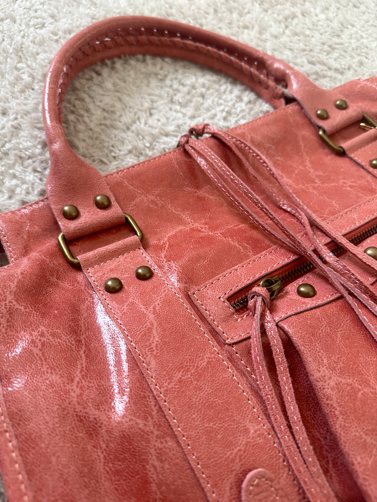 Édition limitée: Sac city L glossy - corail