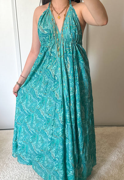 Boheemse jurk - turquoise