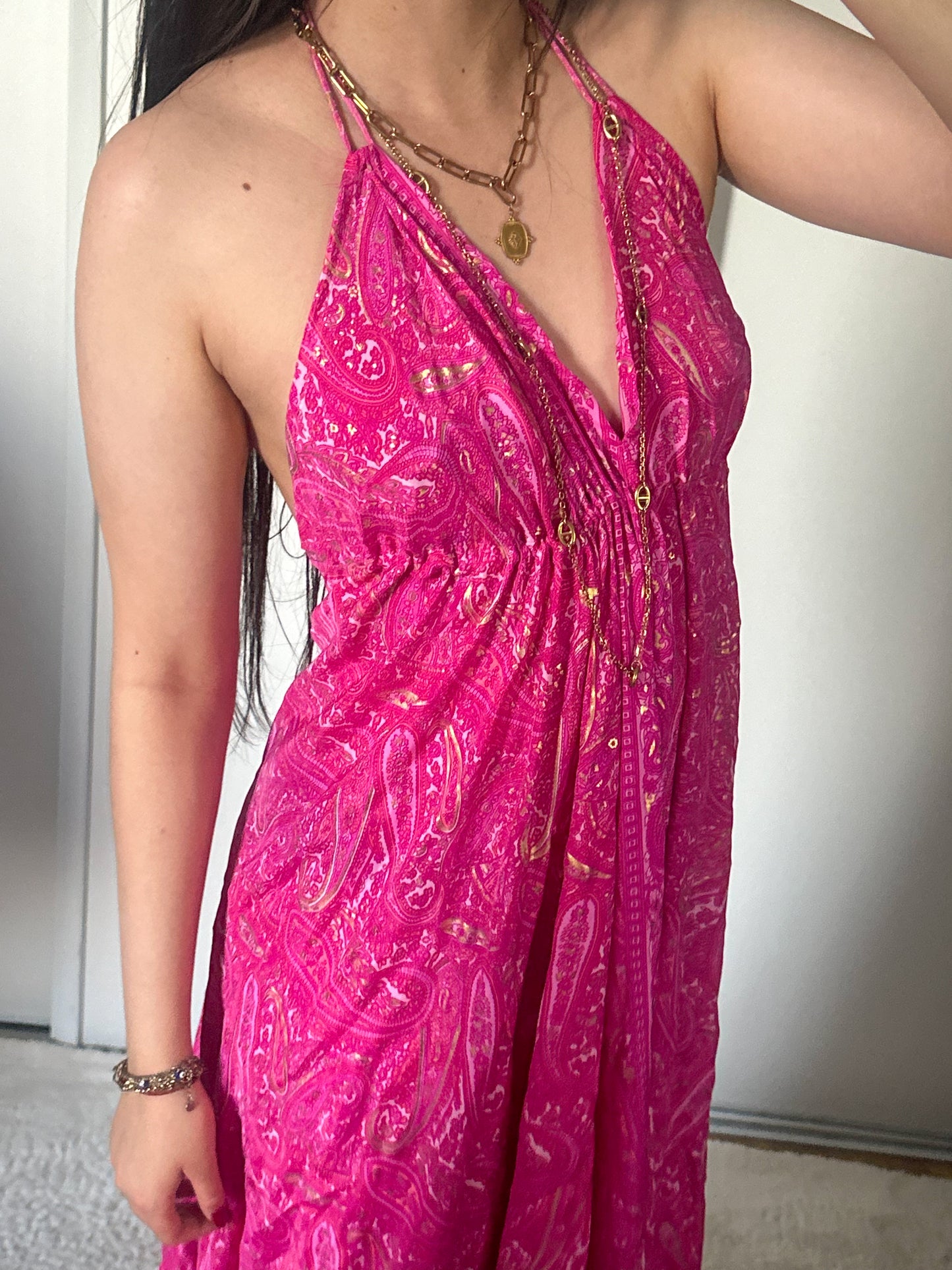 Robe bohème - Rose fluo