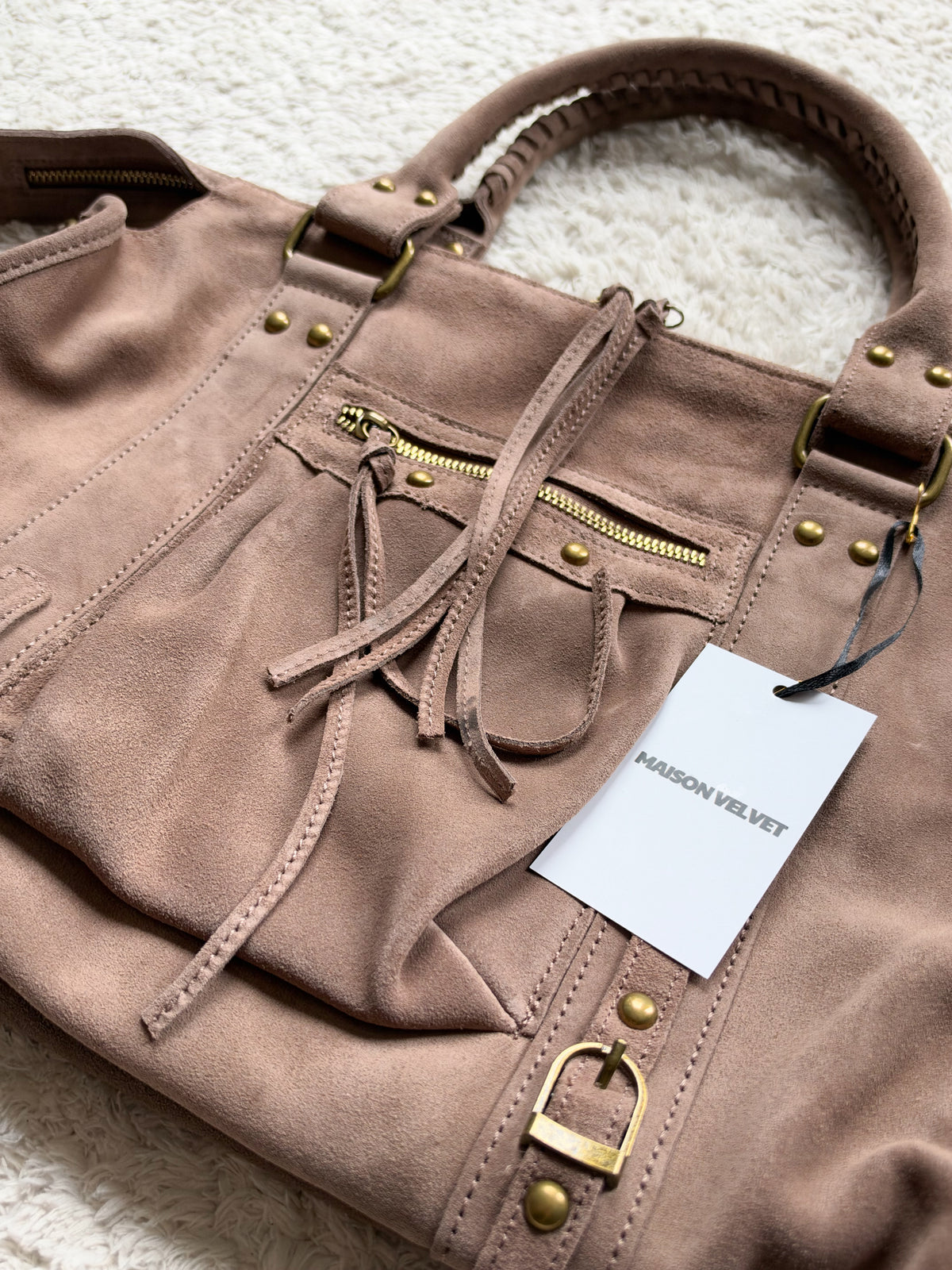Sac City L - Taupekleurig suède