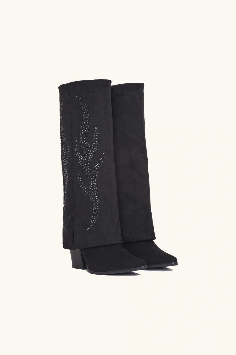 Suede gaiter boot