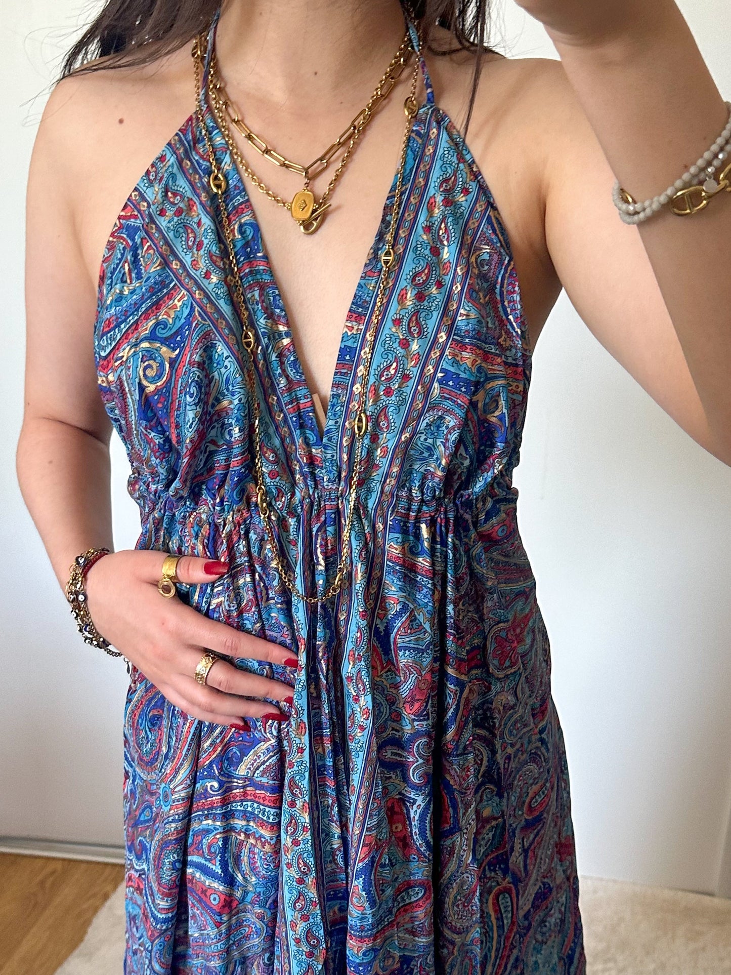 Robe Maia - Bleu / rouge
