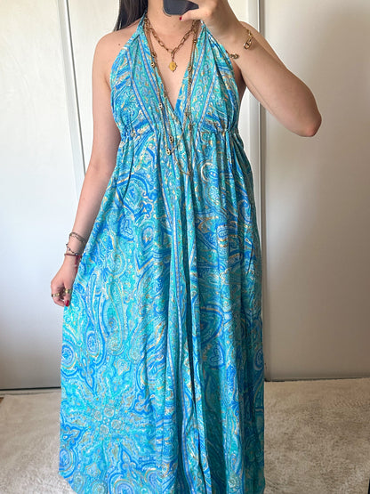 ￼Robe bohème - 2 nuances de bleu