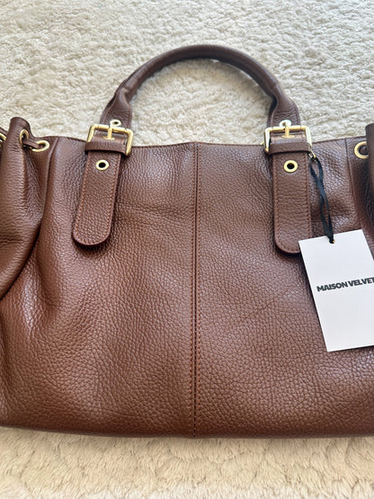 Stockholm Bag L - Grained brown leather