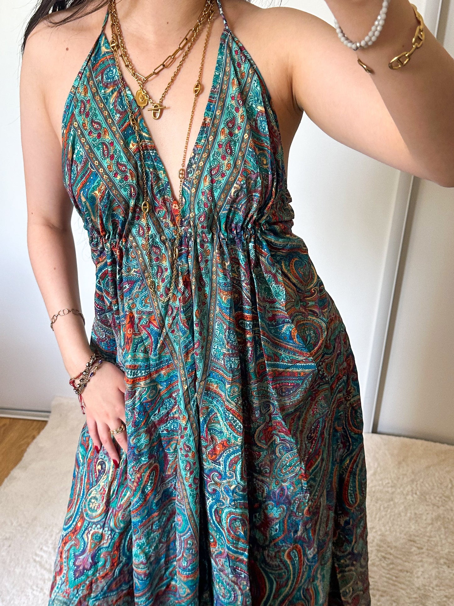 Robe Maia - Turquoise/ Orange