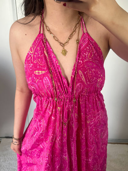 Robe bohème - Rose fluo