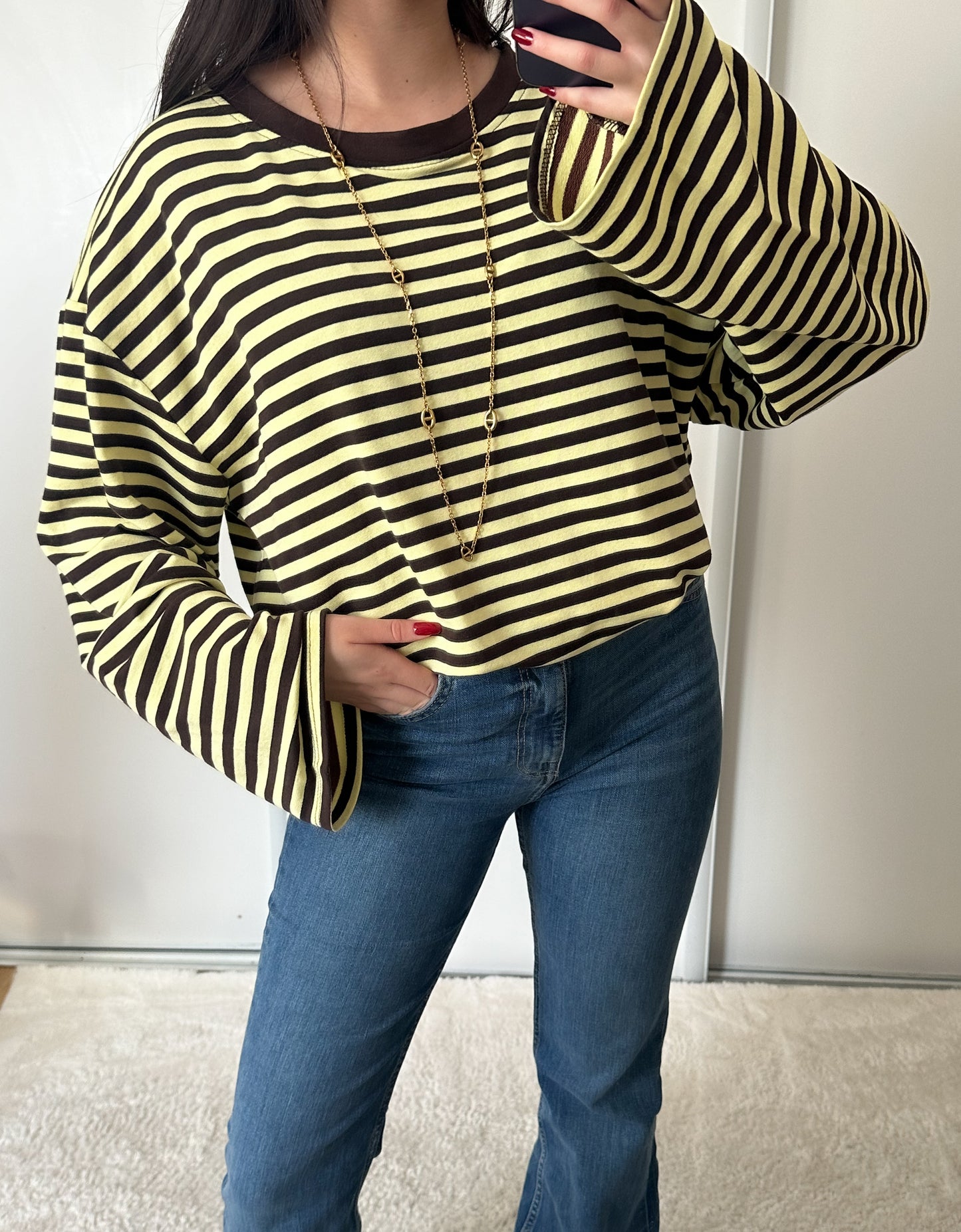 T-shirt Lola jaune/marron