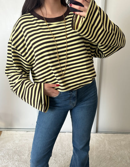 T-shirt Lola jaune/marron