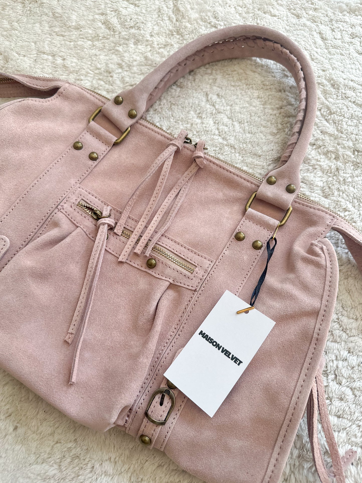 Tas City L - Roze suède