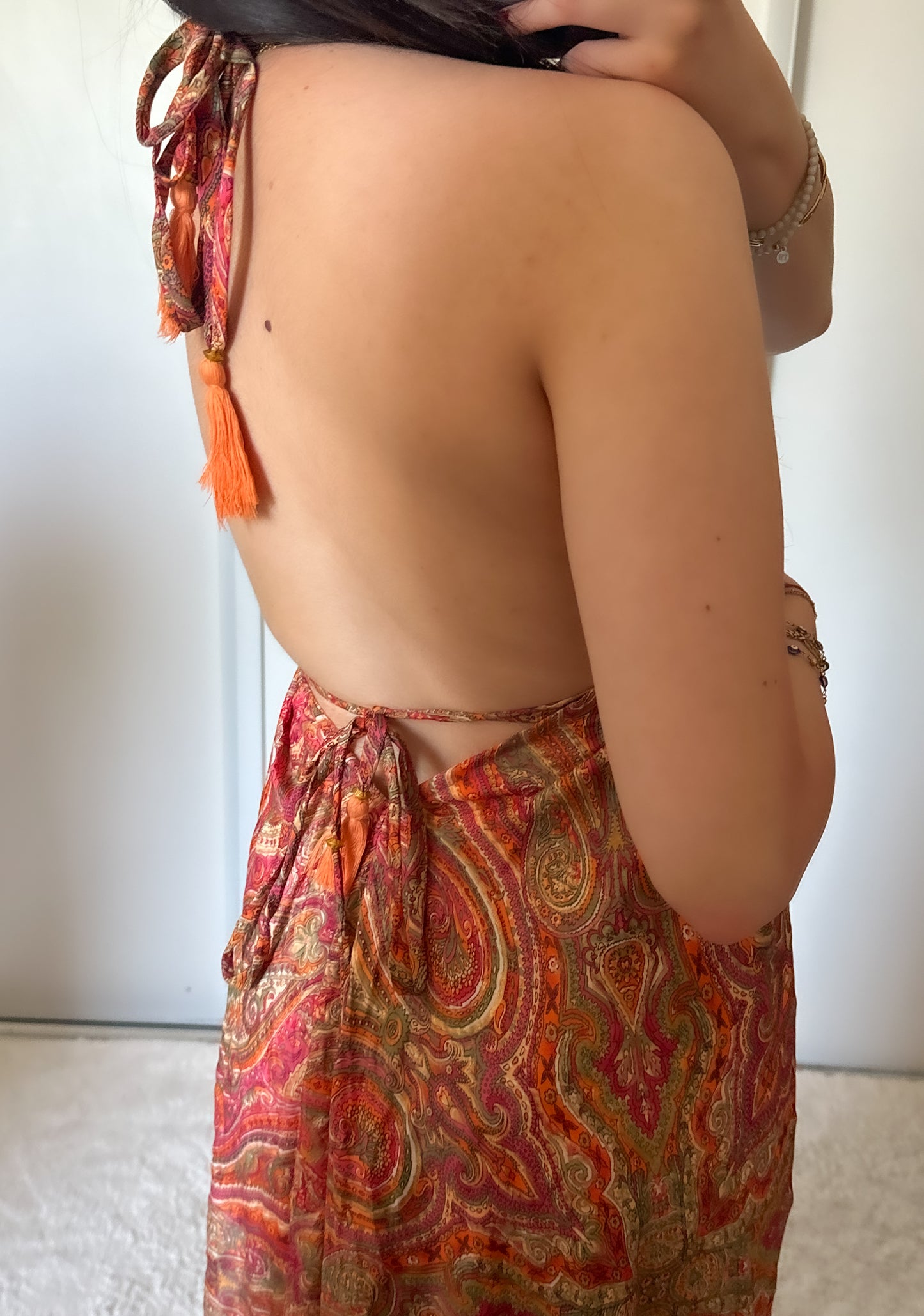 Bohemian dress - Orange/pink
