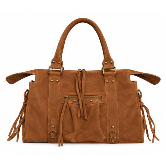 Sac City L - Camel suède