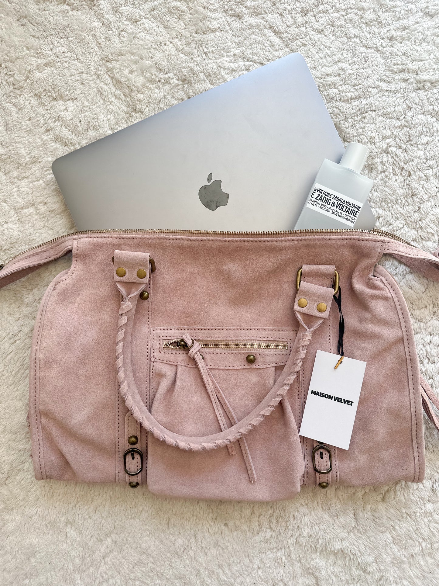 Tas City L - Roze suède