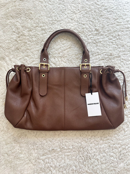 Stockholm Bag L - Grained brown leather