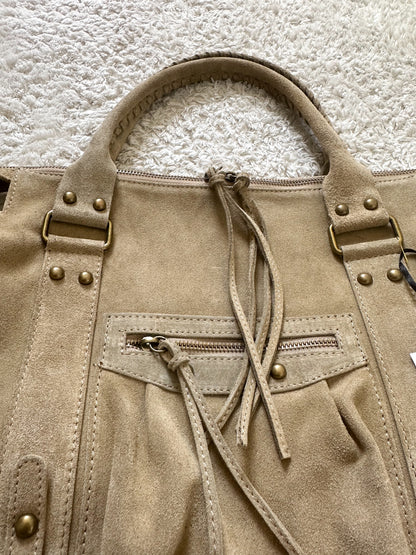 Sac city L - taupe clair en daim