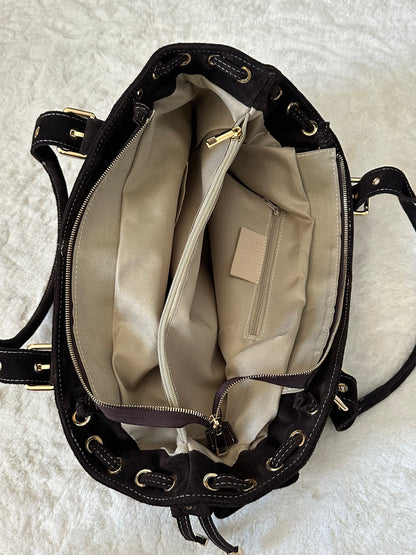Sac XL lacets marron chocolat