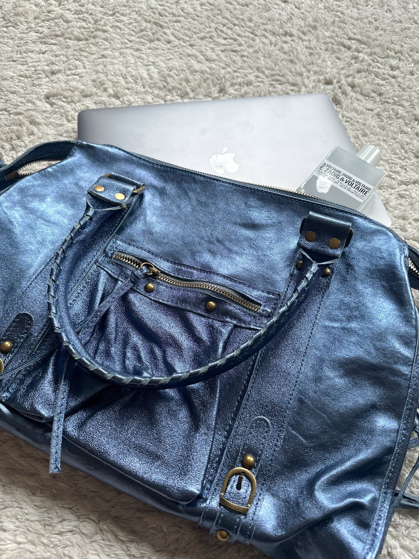 Sac City L - bleu marine irisé