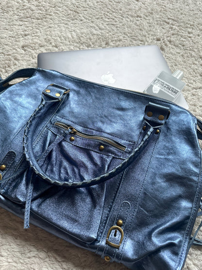 Sac City L - bleu marine irisé