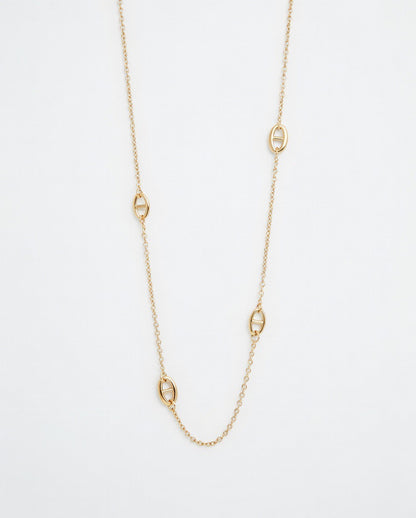 Long collier nez de cochon - Doré