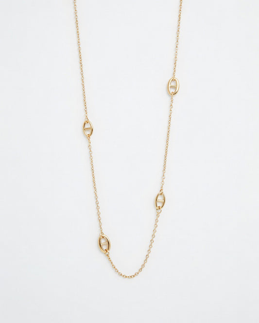 Long collier nez de cochon - Doré