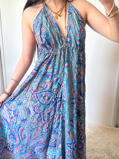 Robe Maia - Turquoise / Rose