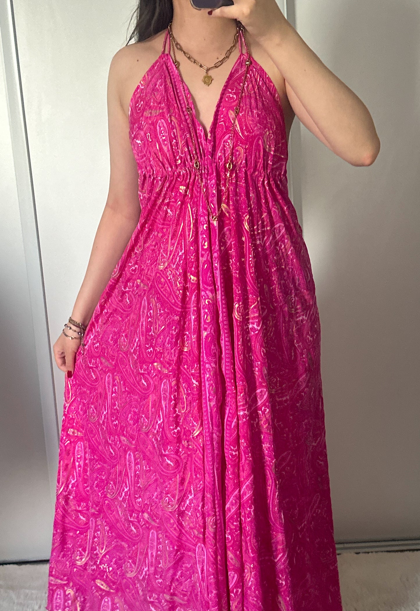 Robe bohème - Rose fluo