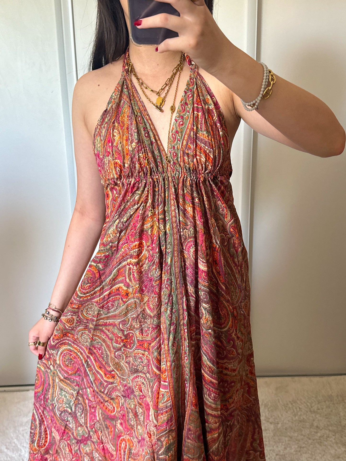 Bohemian dress - Orange/pink