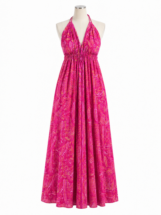 Robe bohème - Rose fluo