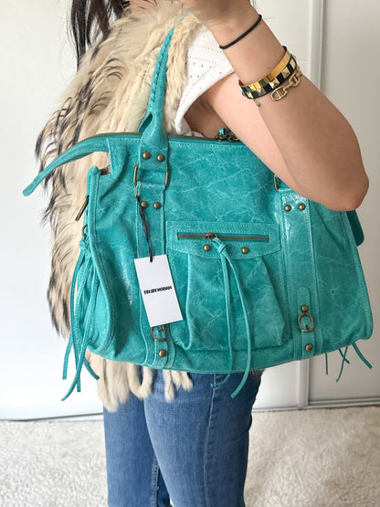 Édition limitée: Sac city L glossy - Turquoise