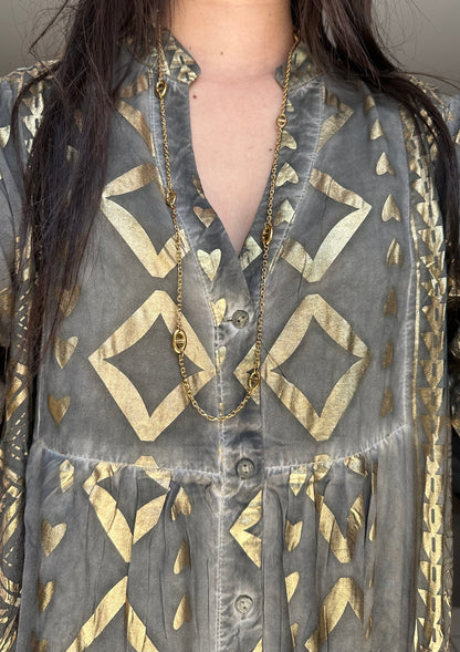 Long collier nez de cochon - Doré