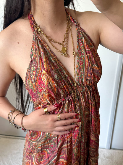 Bohemian dress - Orange/pink