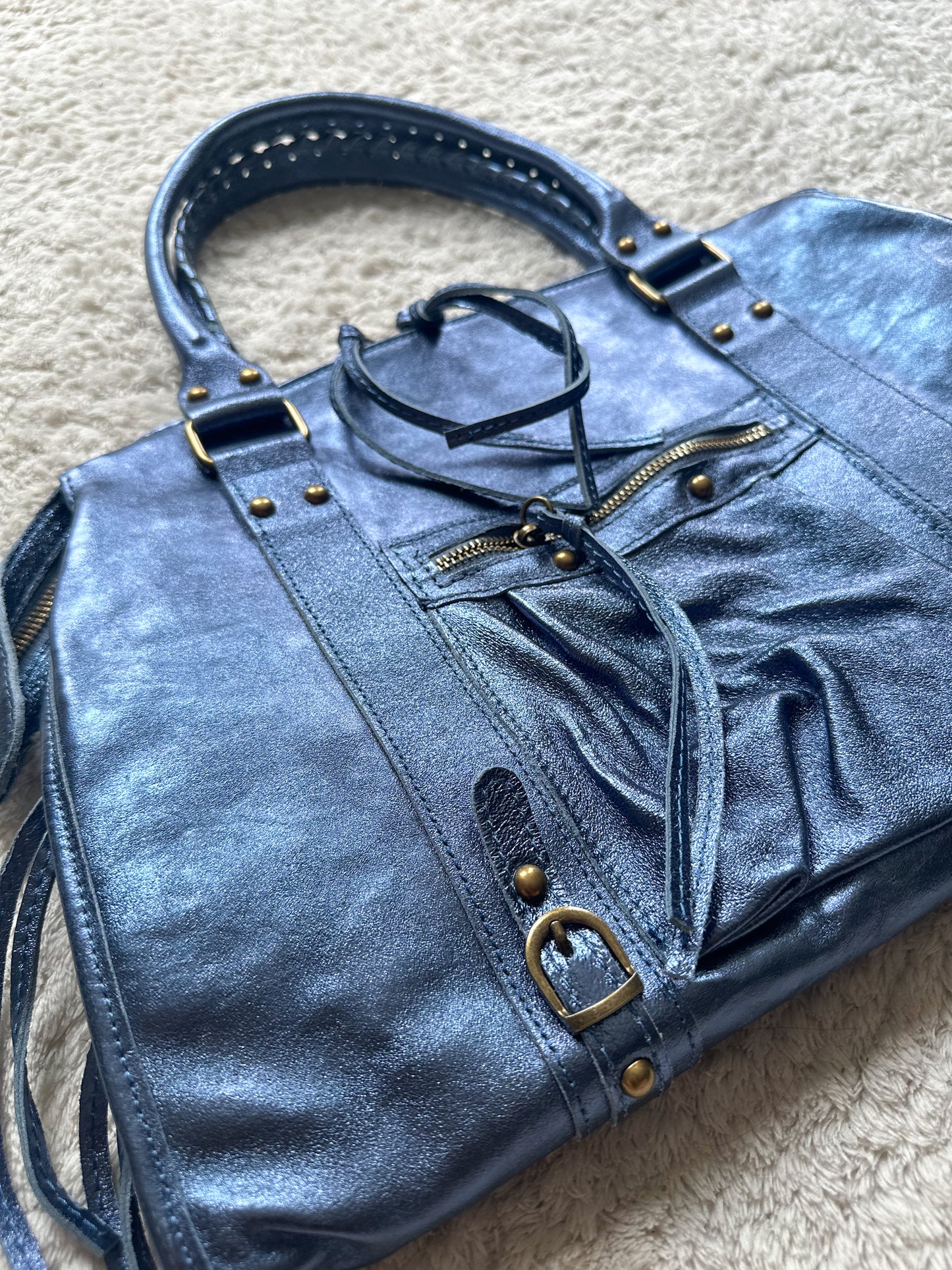 Sac City L - bleu marine irisé
