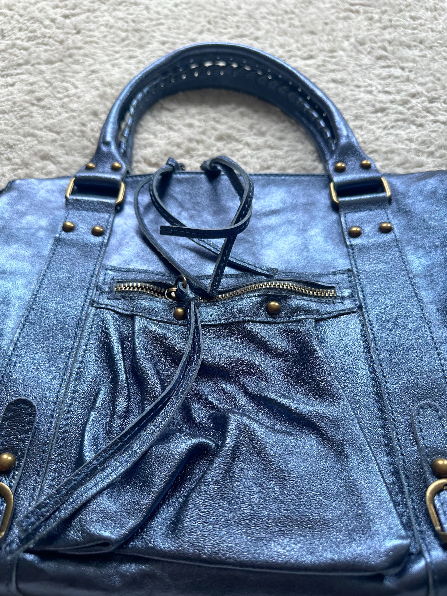 Sac City L - bleu marine irisé