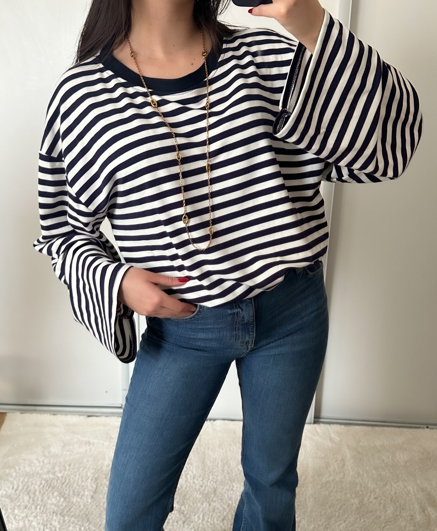 T-shirt Lola bleu marine/blanc